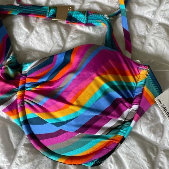 Trina Turk rainbow stripe bikini top - Picture 2 of 6